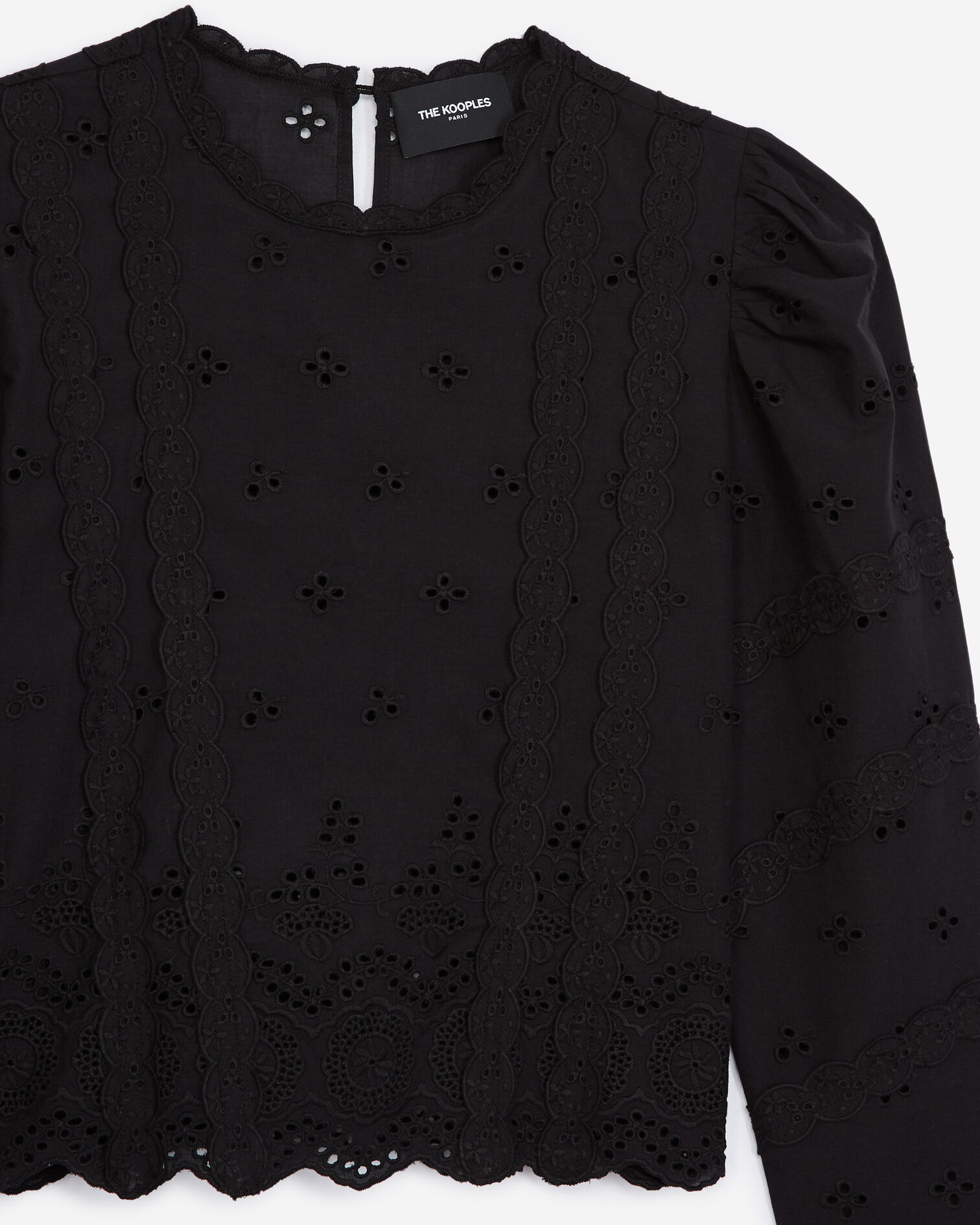 Black top with long sleeves, BLACK, hi-res image number null