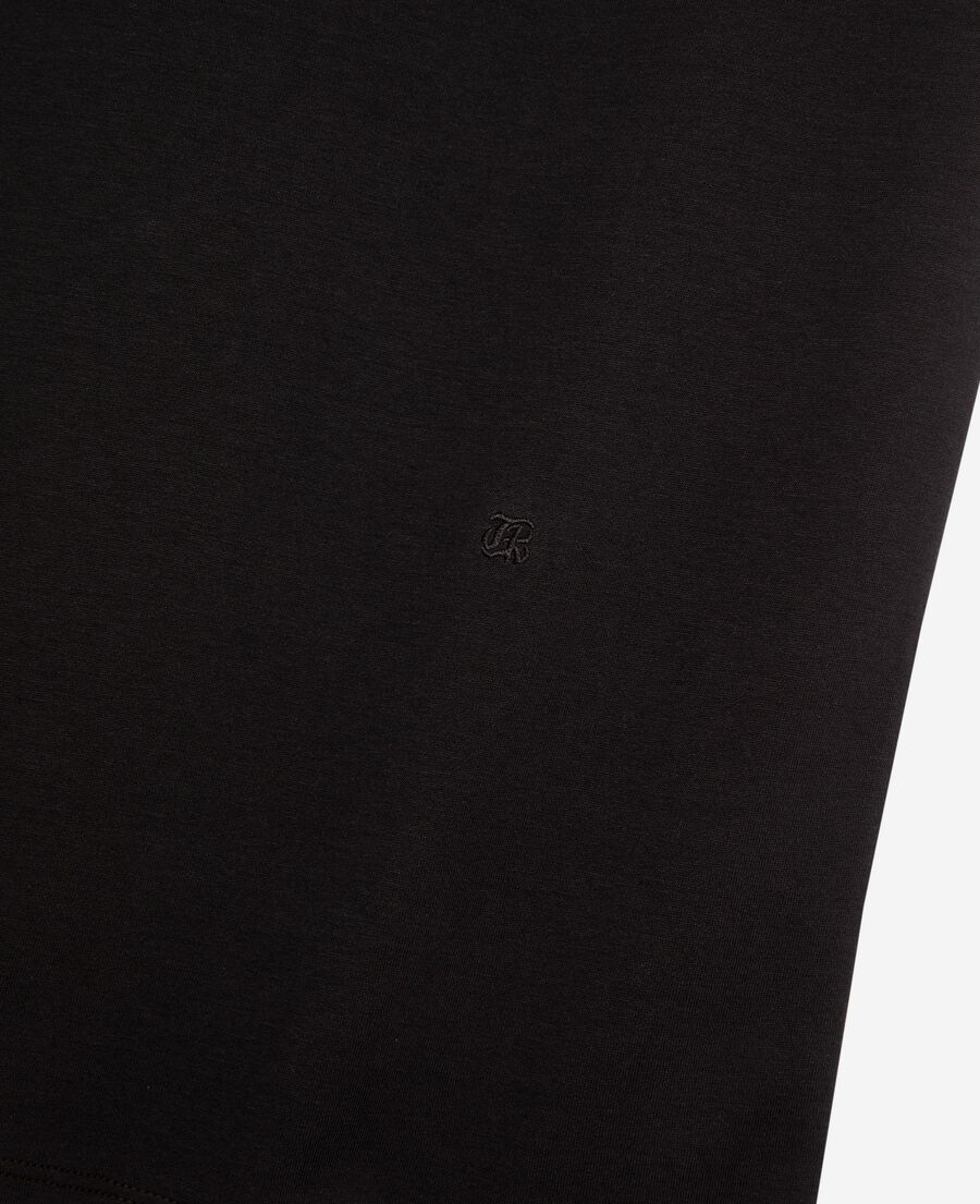 The Kooples MEN BLACK unisex plain black straight t-shirt