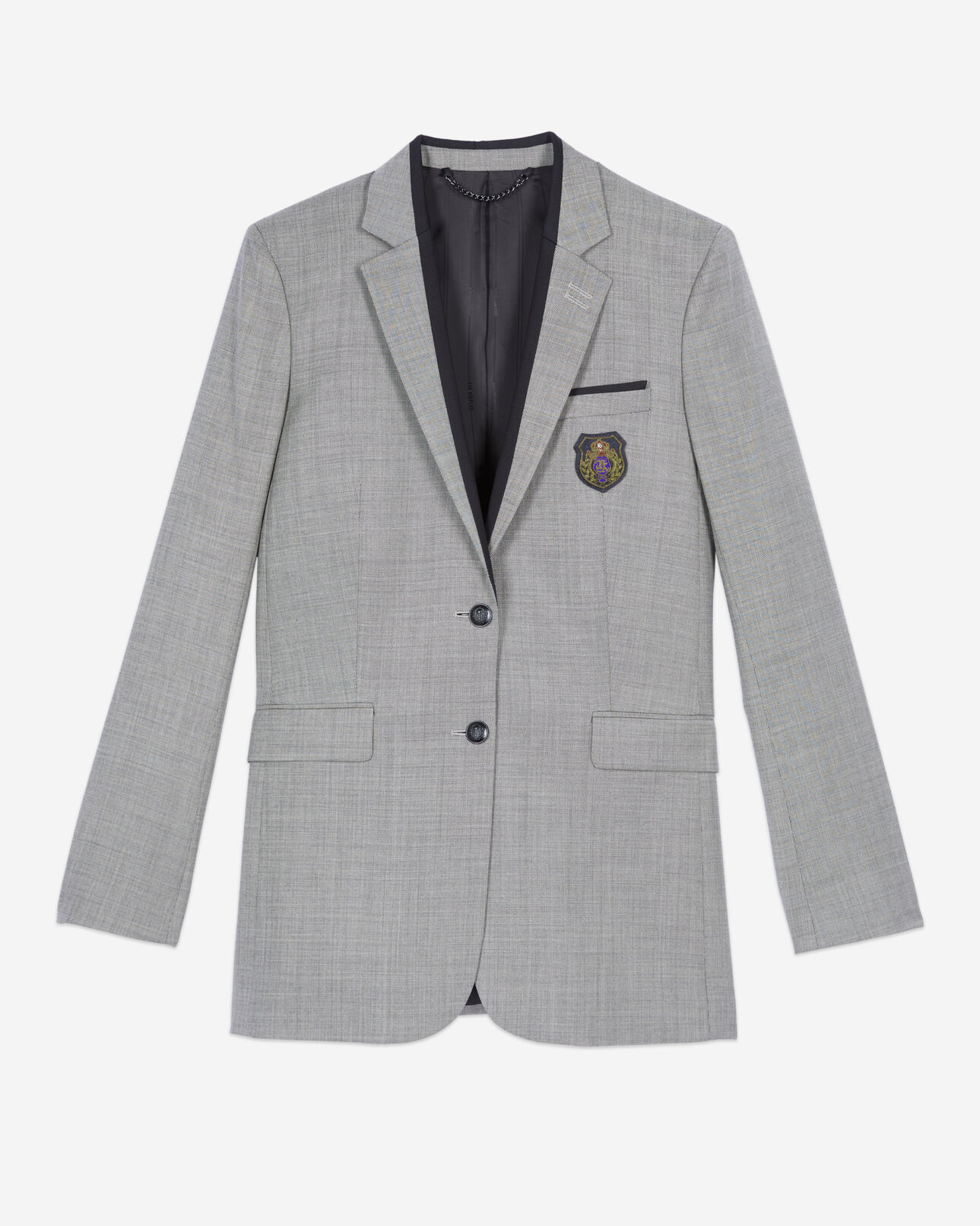 The Kooples FEMME BEIGE MELANGE veste tailleur en laine taupe