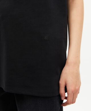 The Kooples MEN BLACK unisex plain black straight t-shirt