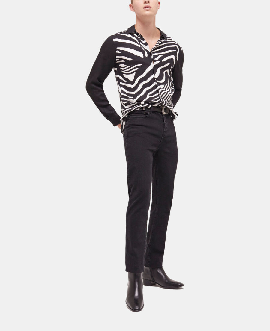 printed classic-collar shirt
