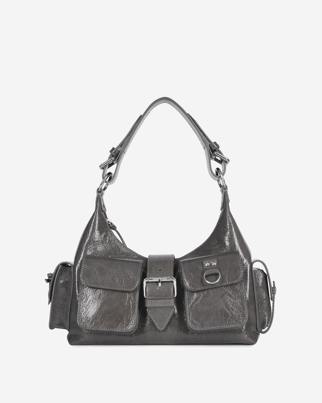 The Kooples DAMEN GREY amelia-tasche aus grauem rissleder