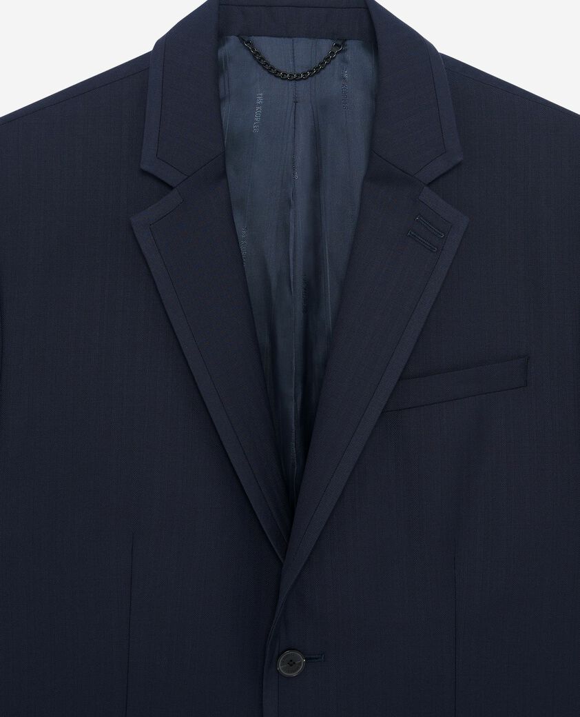 The Kooples MEN DARK NAVY navy blue wool suit jacket