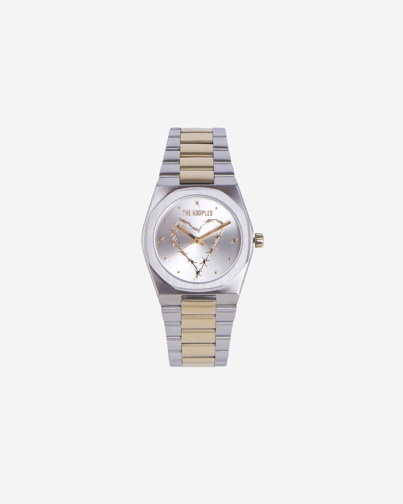 The Kooples M SILVER / GOLD gold and silver heart watch