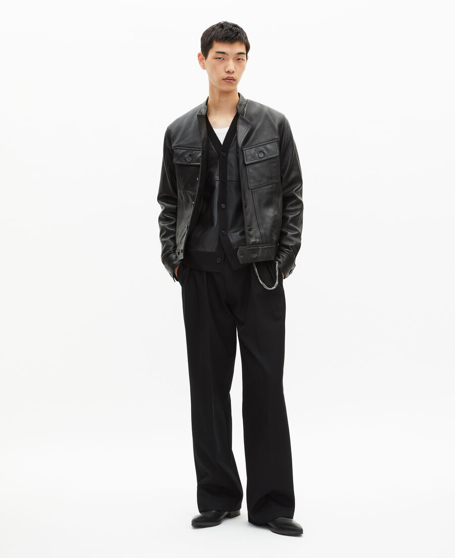 The Kooples HERREN BLACK schwarze lederjacke
