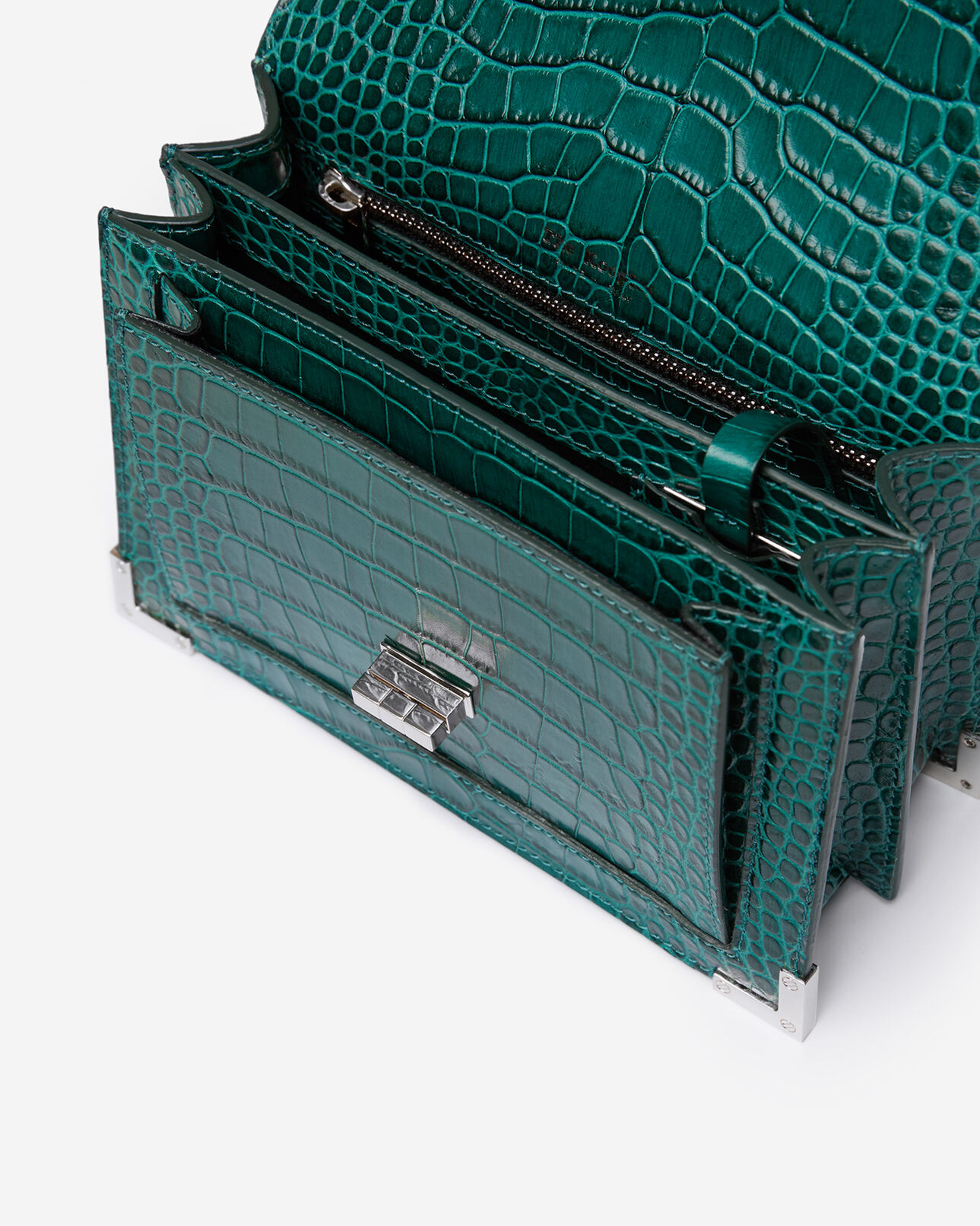 The Kooples DAMEN EMERAUDE emily small-tasche mit krokooptik in smaragdgrün