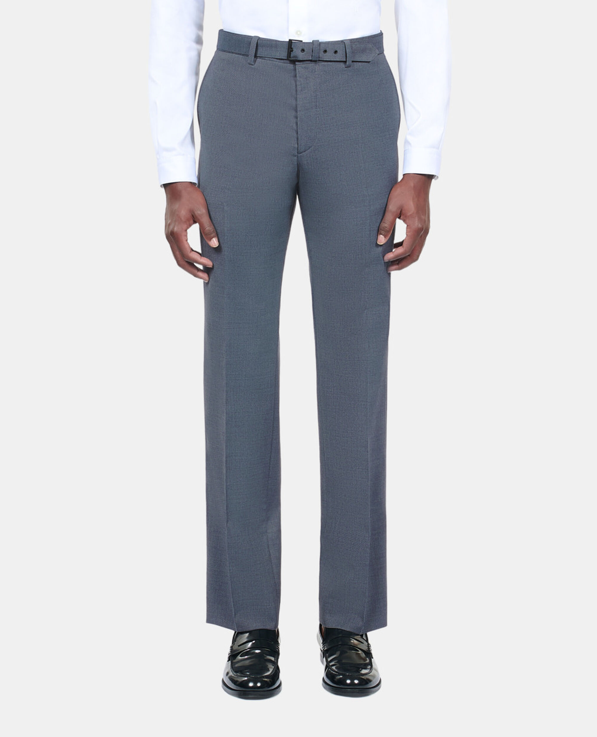 Blue wool suit trousers, BLUE, hi-res image number null