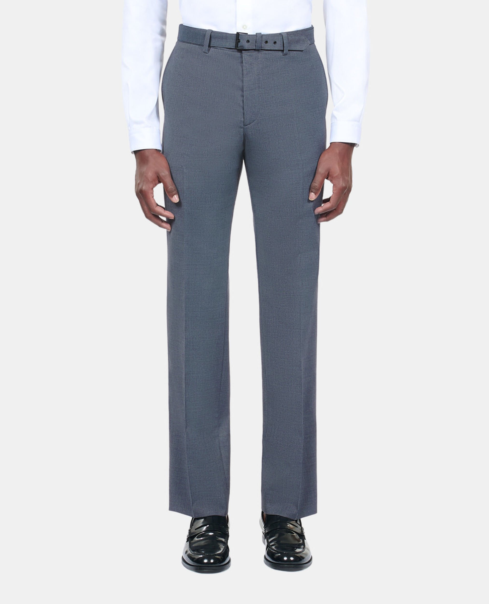 Blue wool suit trousers, BLUE, hi-res image number null