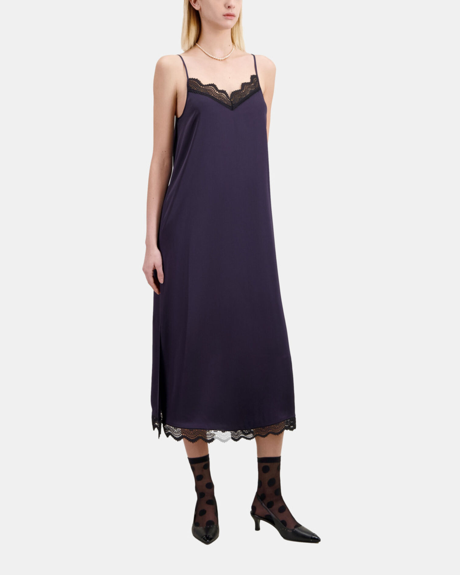 Robe nuisette longue bleu marine, NAVY, hi-res image number null