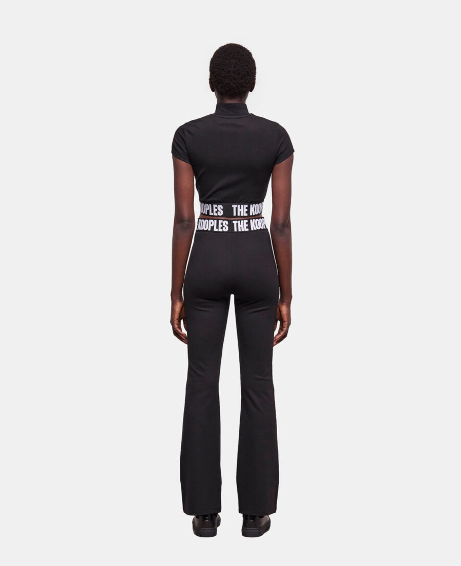 black logo flared pants