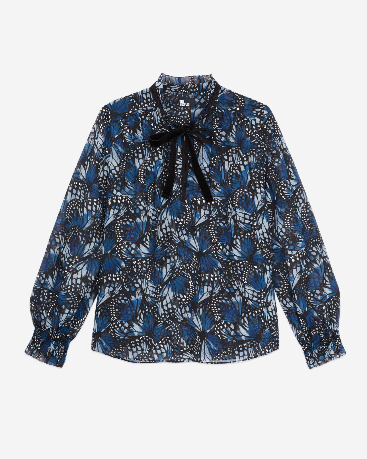 The Kooples FEMME BLUE top imprimé avec plissage