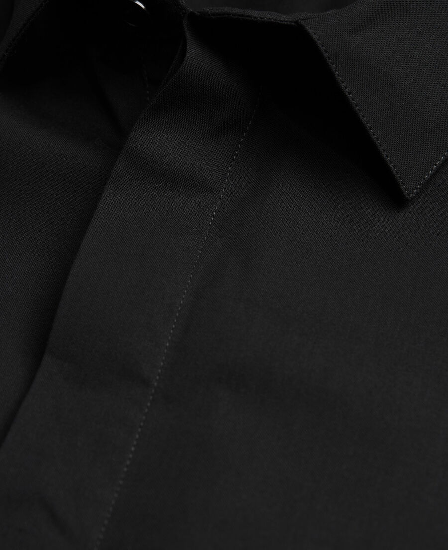 black shirt with classic collar
