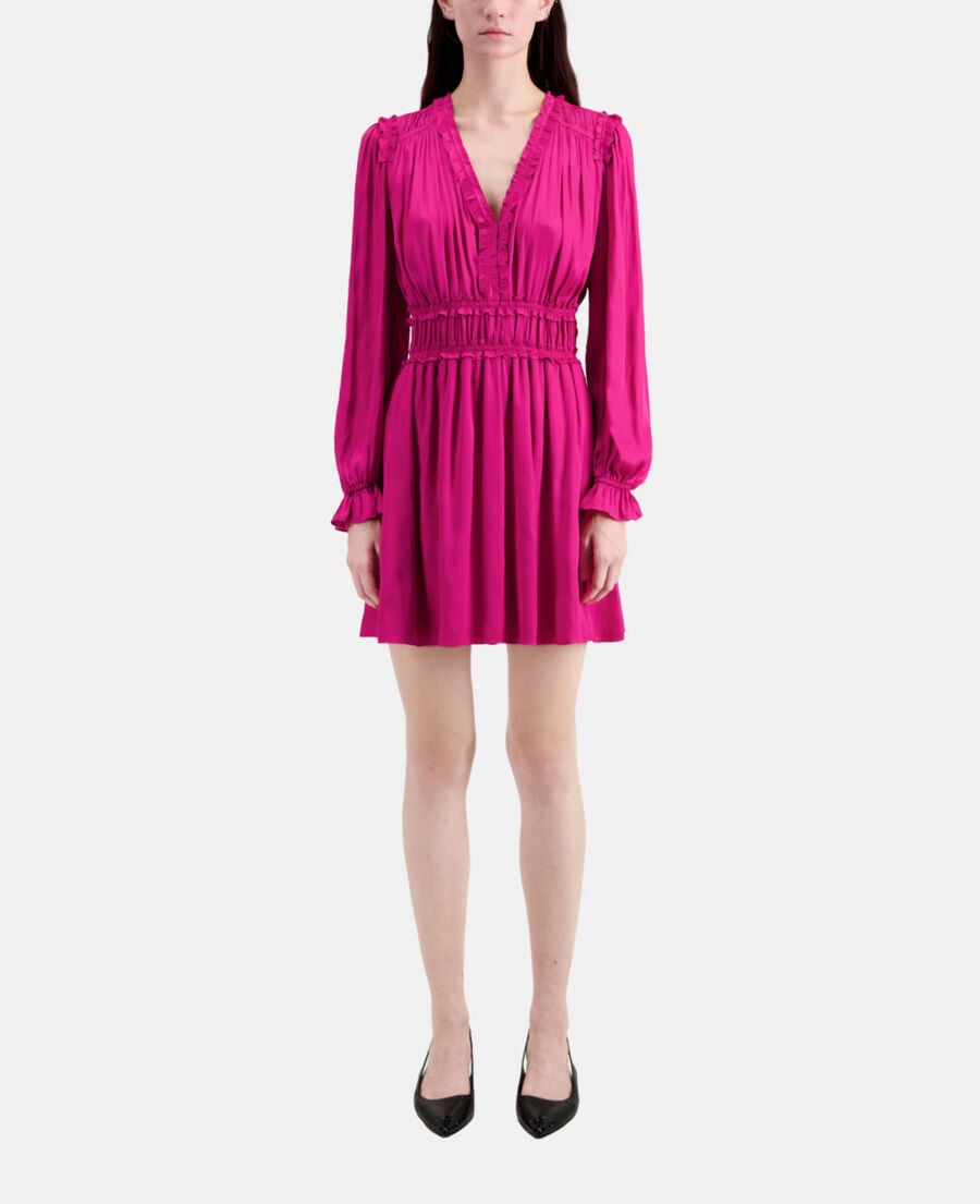 The Kooples FEMME PINK robe courte rose avec fronces