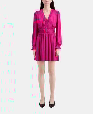 The Kooples FEMME PINK robe courte rose avec fronces