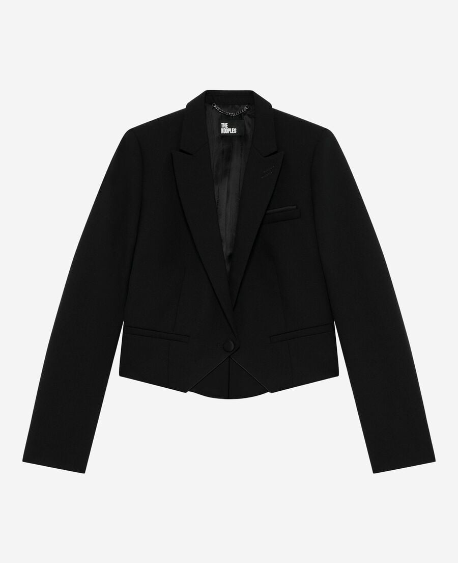 The Kooples DAMEN BLACK schwarze asymmetrische kurzjacke