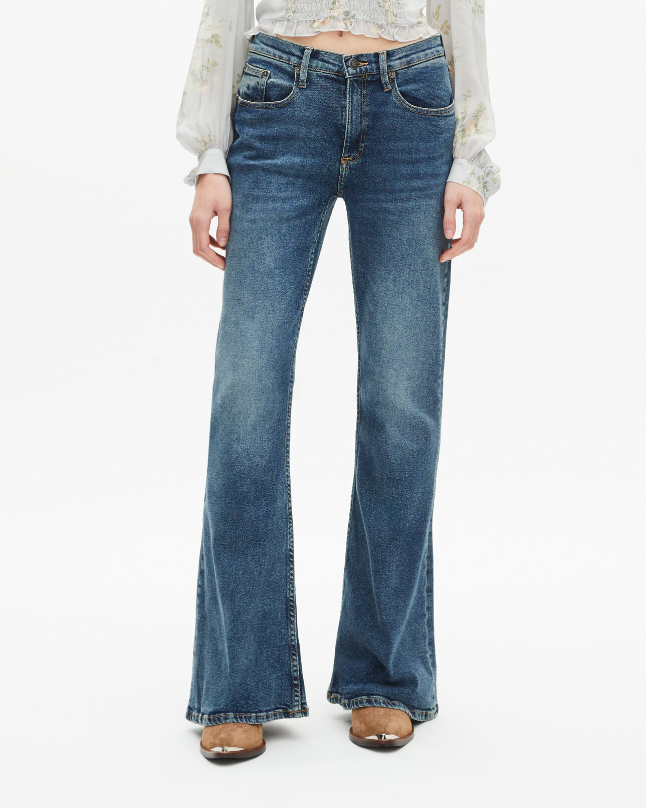 The Kooples WOMEN VINTAGE BLUE blue flare jeans