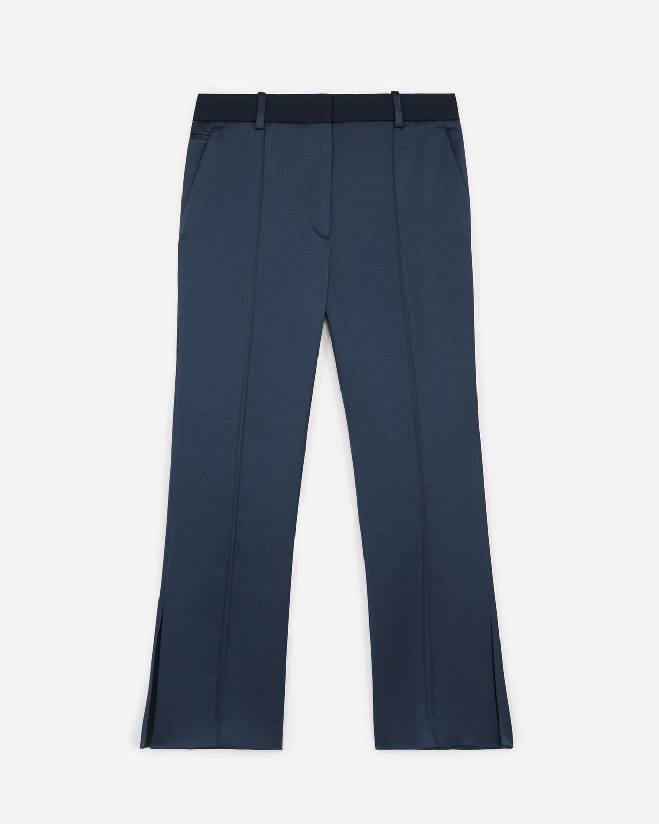 The Kooples FEMME NAVY pantalon en satin details fente