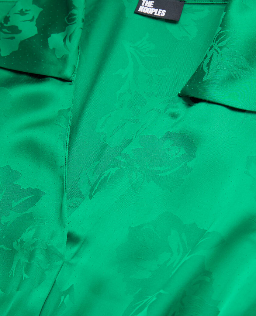 The Kooples FEMME GREEN robe verte mi-longue à fleurs