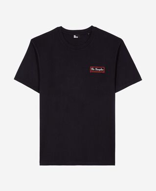 The Kooples MEN DARK NAVY t-shirt with via prony navy screen print