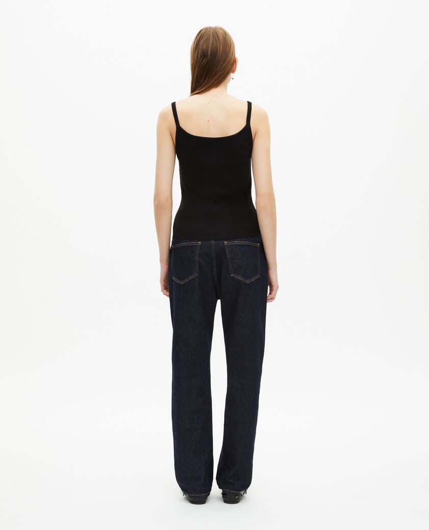 The Kooples FEMME BLACK débardeur côtelé noir