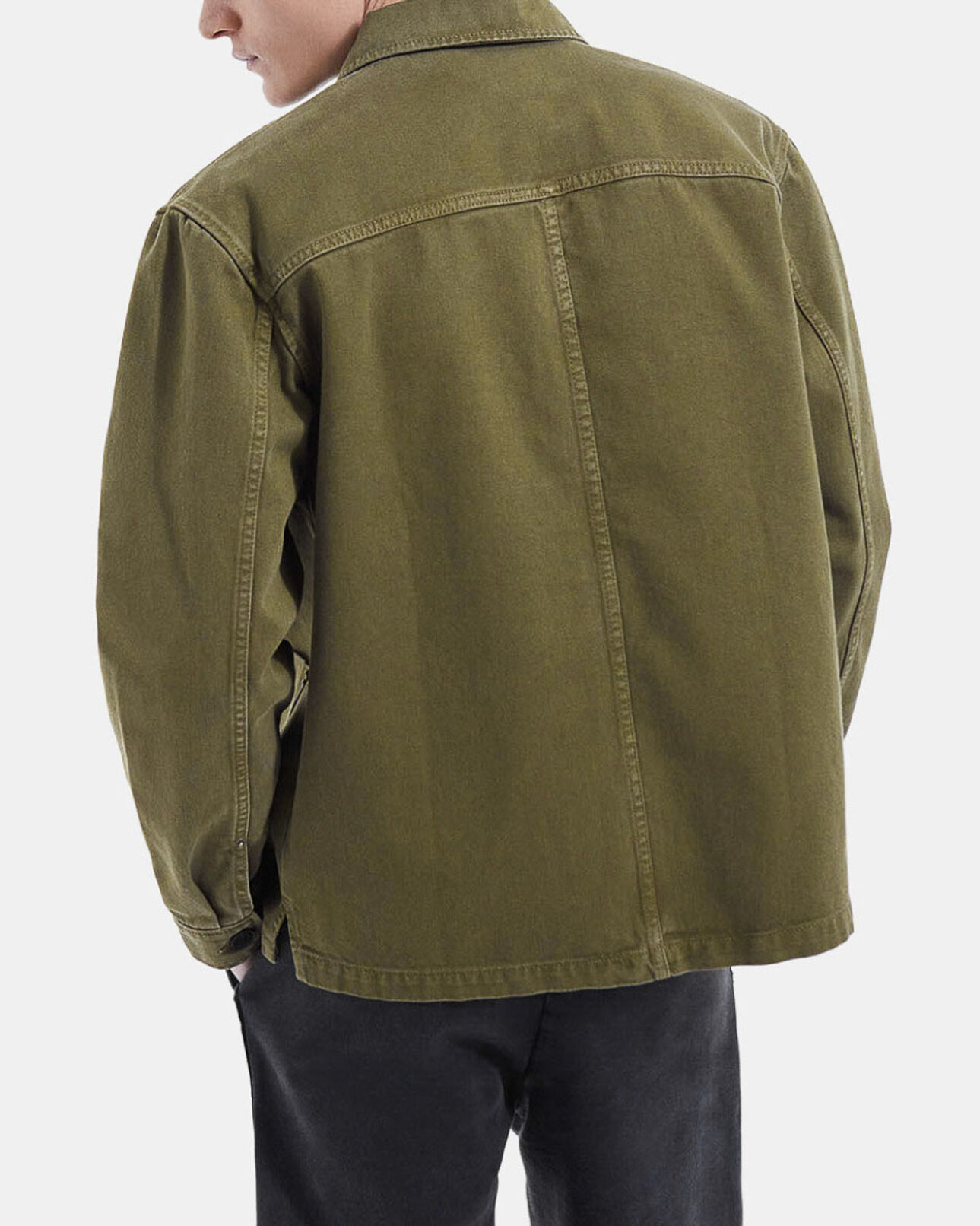 The Kooples HERREN KAKI jacke baumwolle khaki aufgesetzte taschen