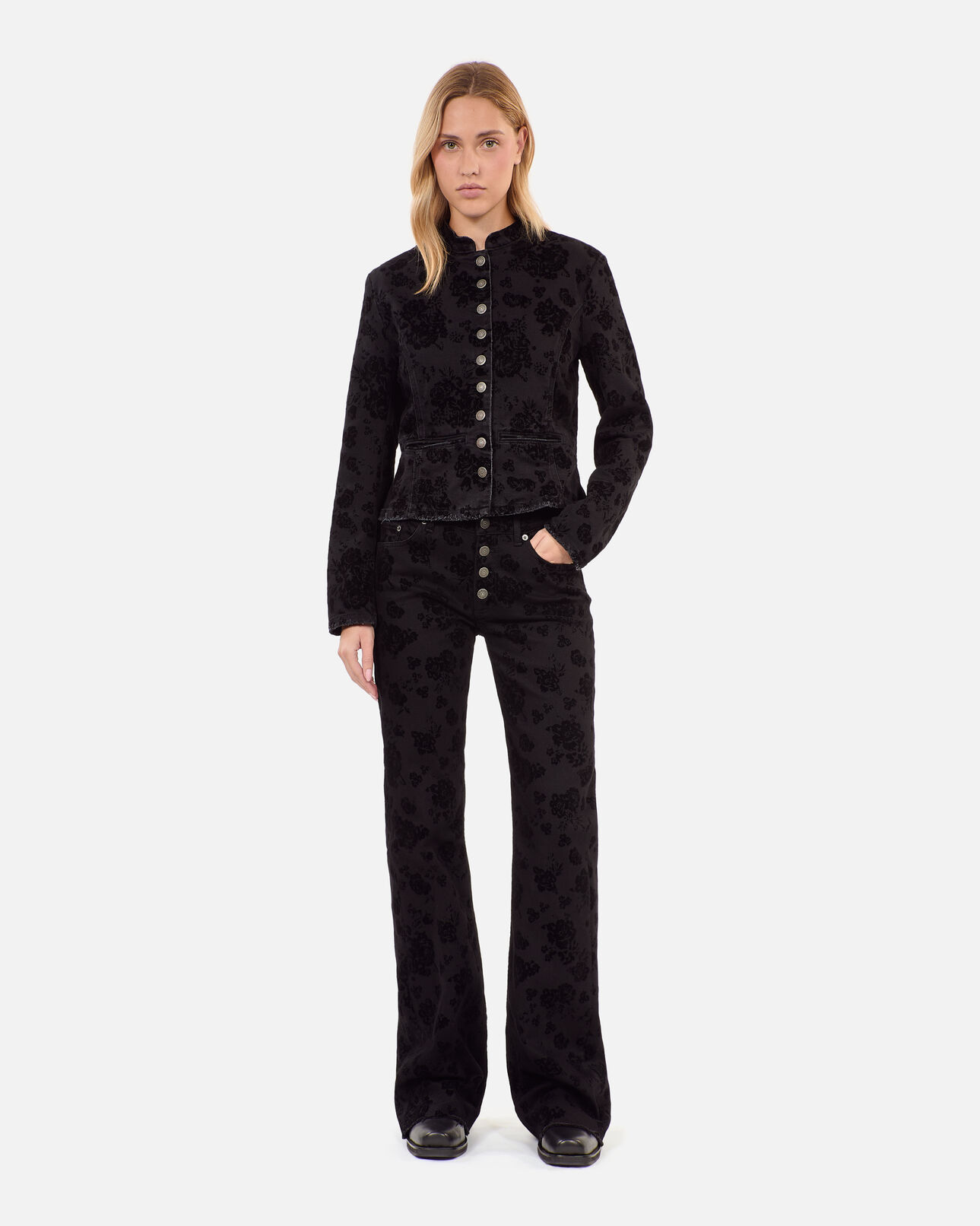 The Kooples FEMME BLACK jean flare noir