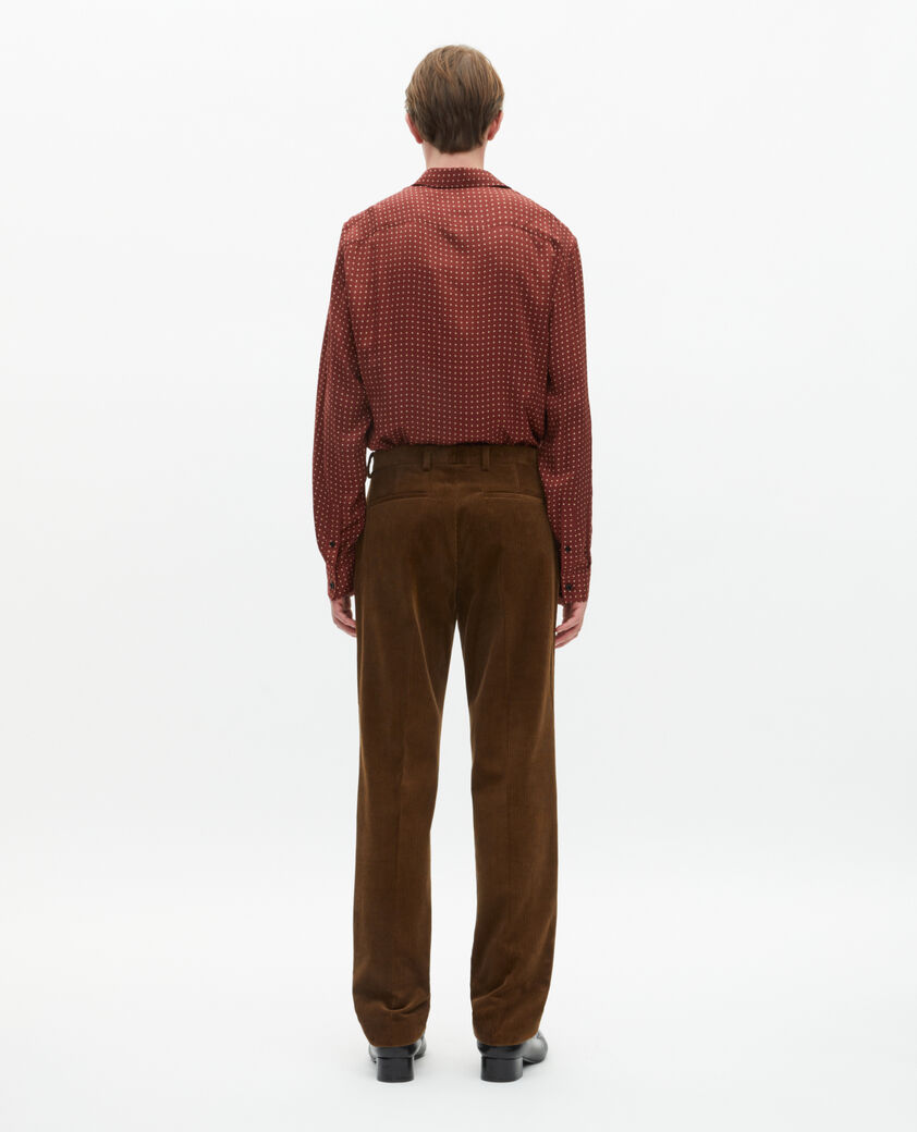 The Kooples HOMBRE CARAMEL pantal&oacute;n sastre de pana marr&oacute;n