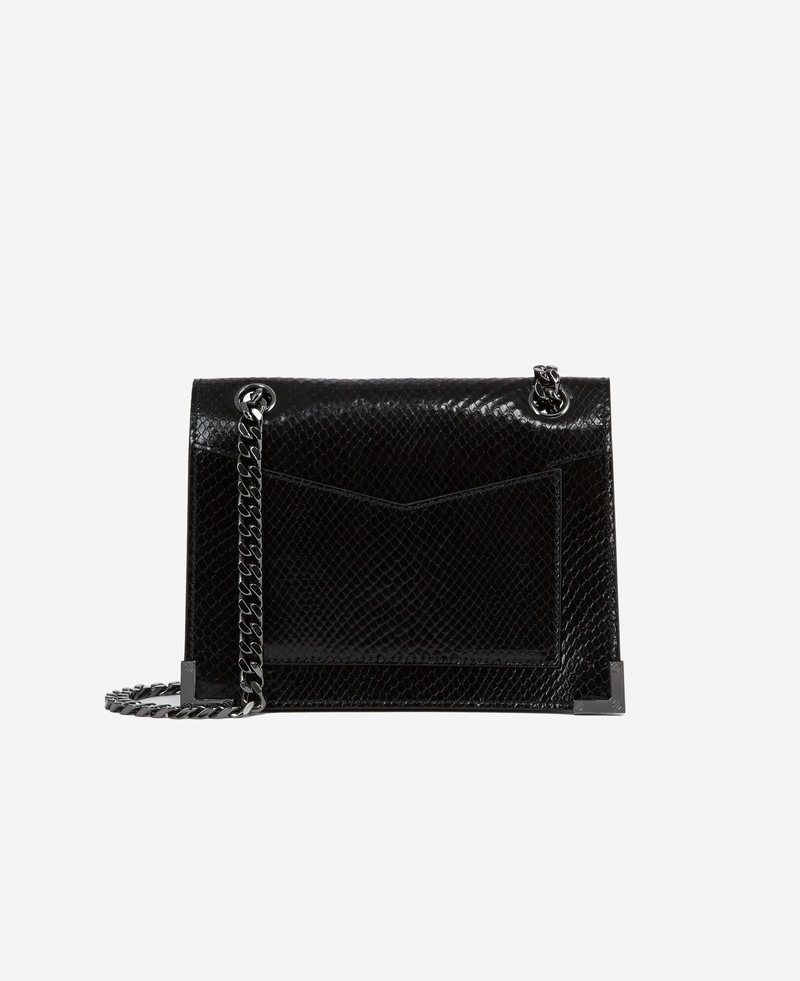 The Kooples MUJER BLACK bolso pequeño emily de piel efecto pitón negra