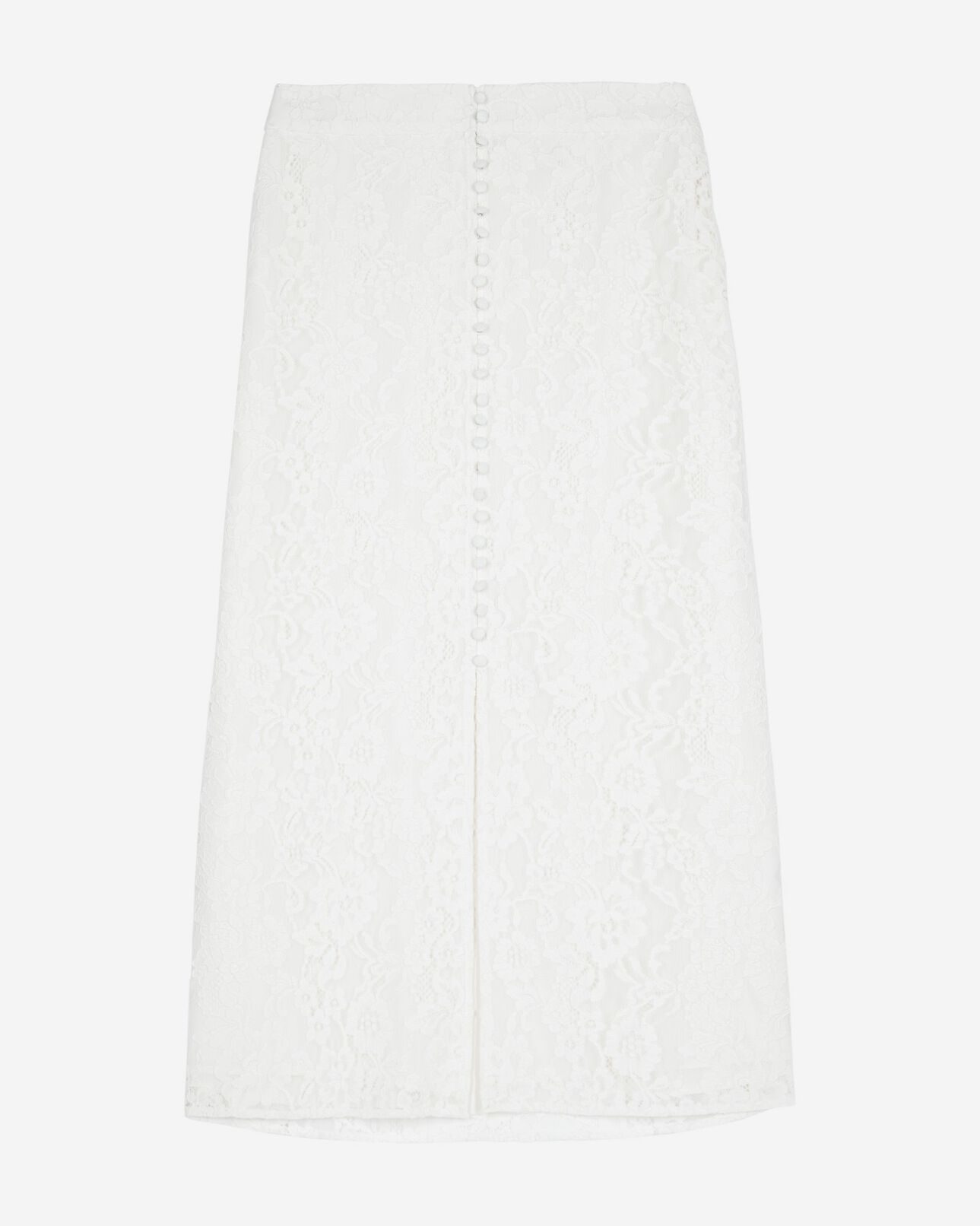 The Kooples FEMME ECRU jupe longue en dentelle blanche