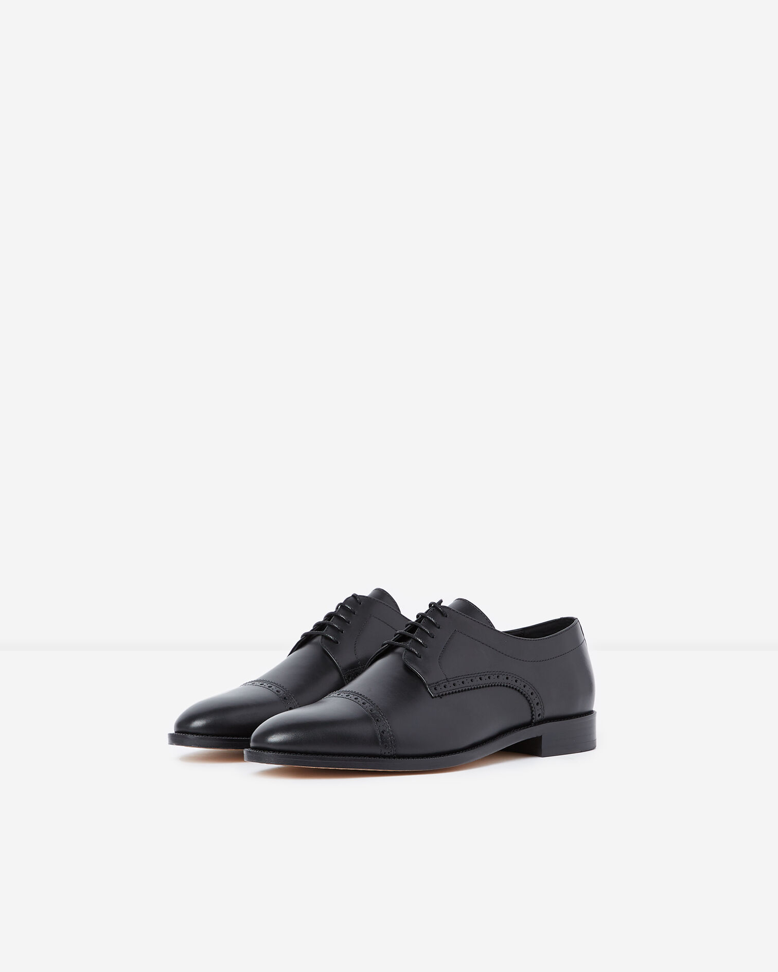 Chaussures noires cuir lacées costume, BLACK, hi-res image number null