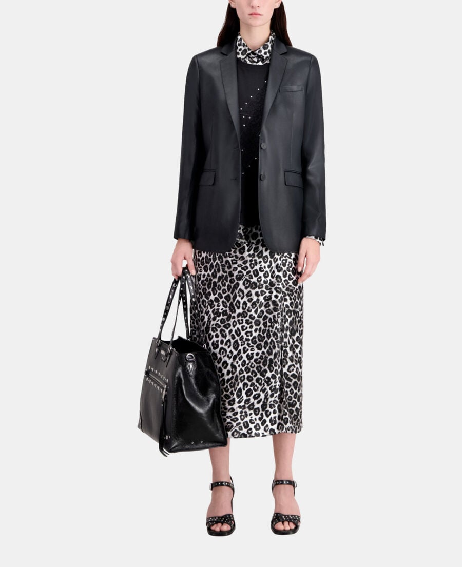 The Kooples WOMEN BLACK black leather effect blazer
