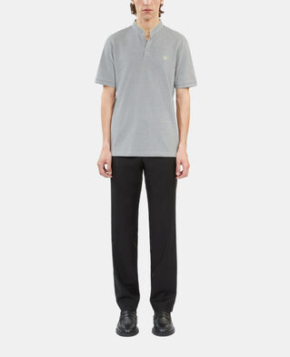 The Kooples HERREN GREY YELLOW graues poloshirt aus baumwollpiqué