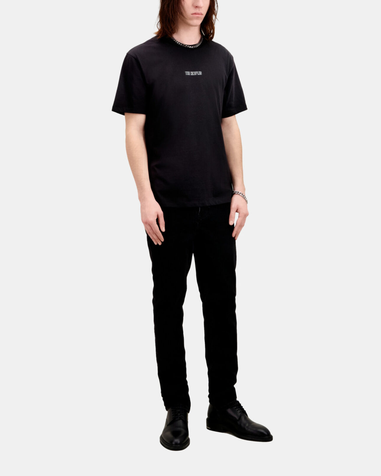 The Kooples MEN BLACK men's black t-shirt with logo