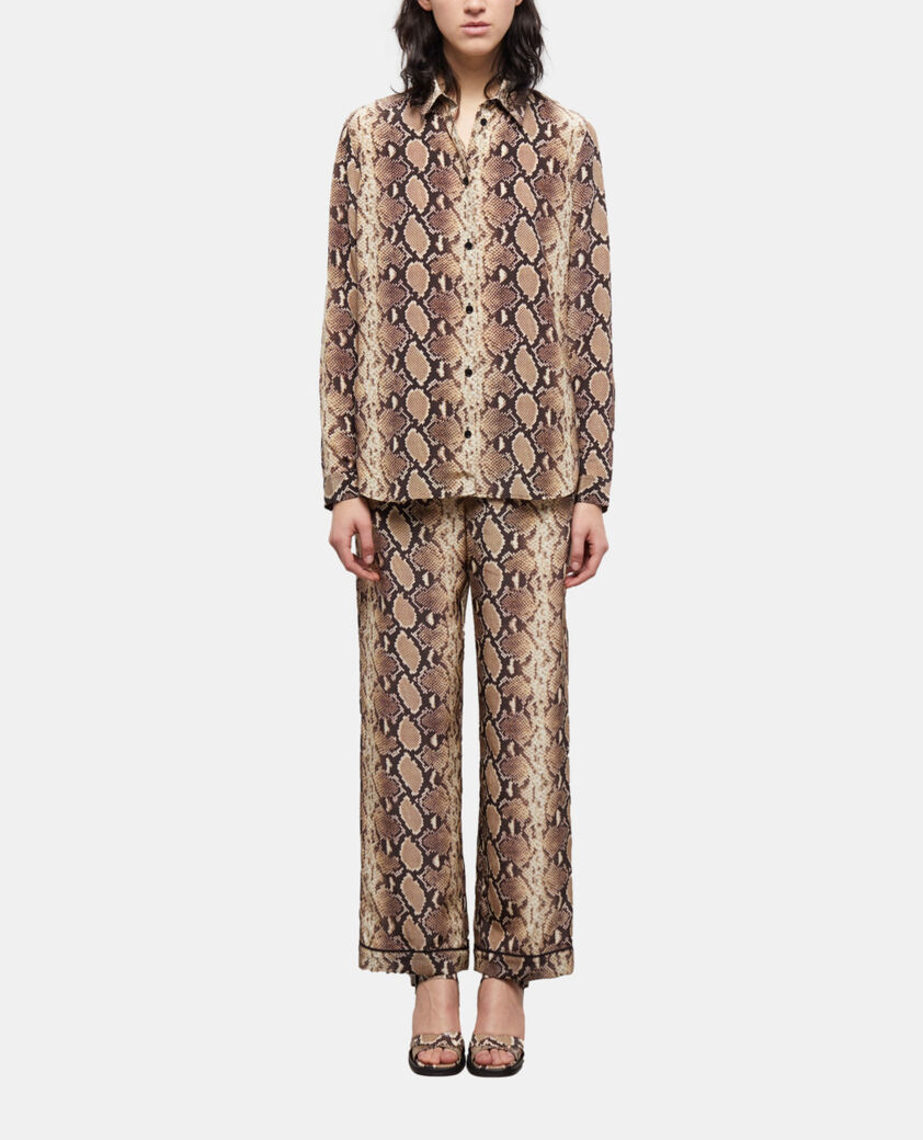 The Kooples WOMEN BEIGE snakeskin print shirt