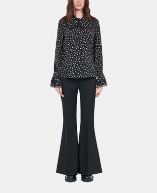 The Kooples DAMEN BLACK WHITE schwarzes hemd mit punkten