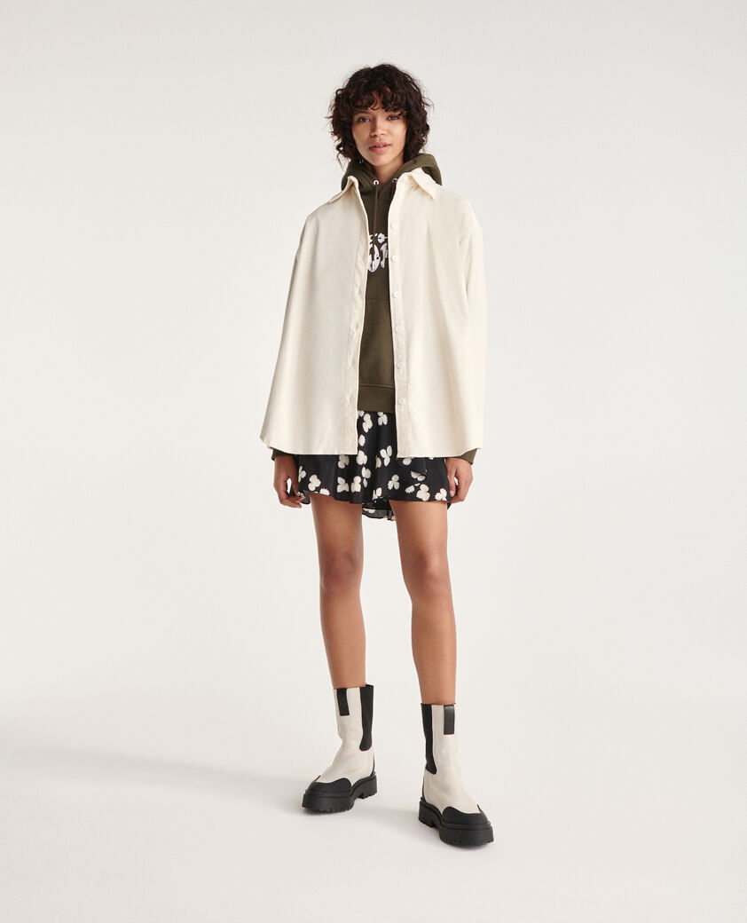 The Kooples WOMEN ECRU ecru leather chelsea boots with logo