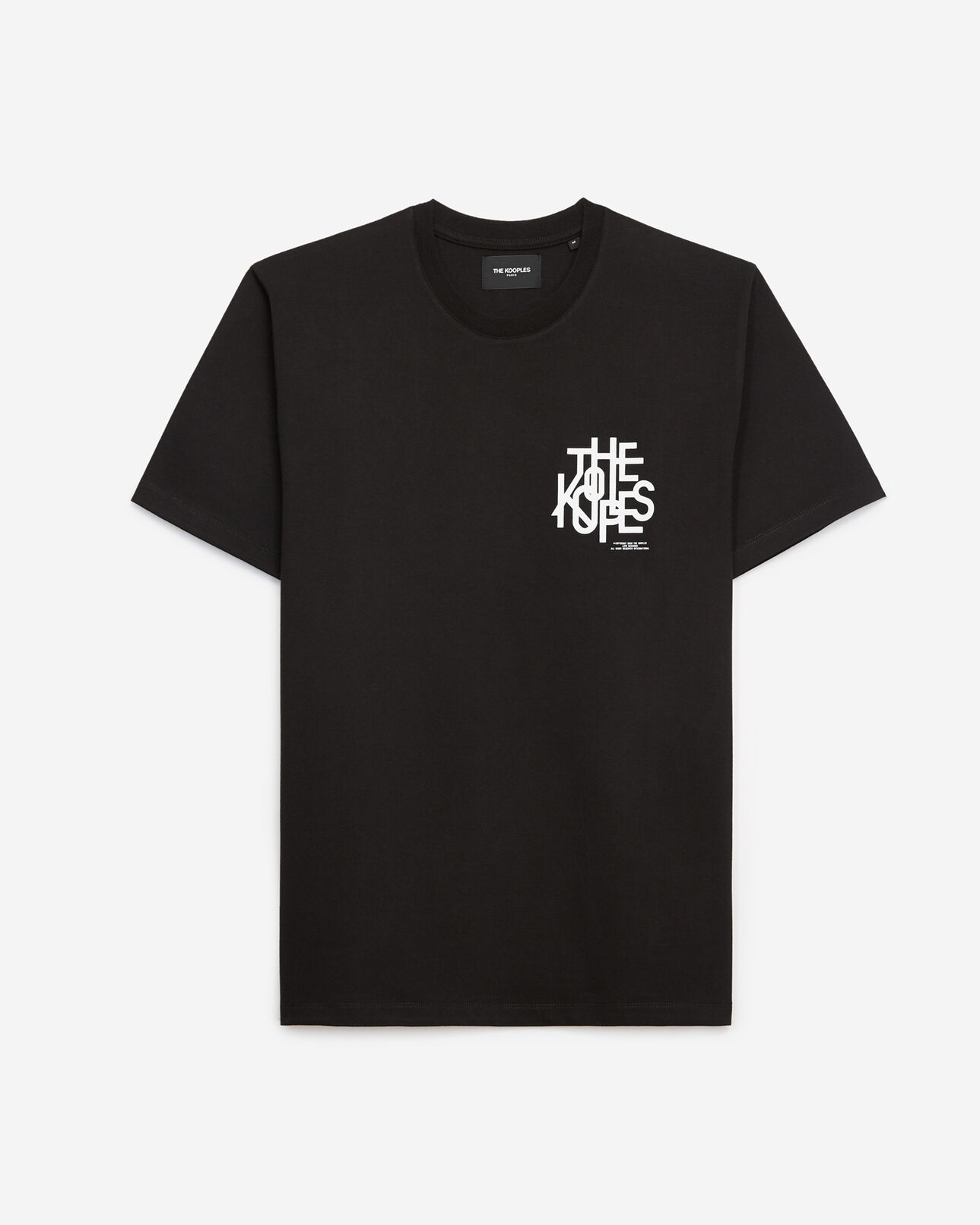 The Kooples MEN BLACK cotton black t-shirt with logo tangled up