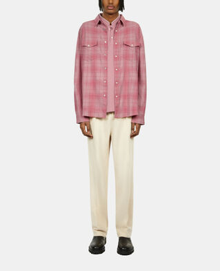 The Kooples HERREN PINK WOOD rosa hemd mit karomuster