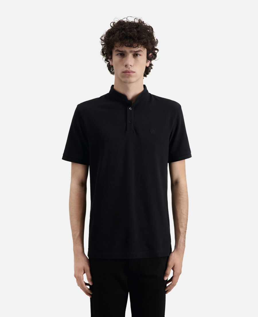 black cotton polo t-shirt