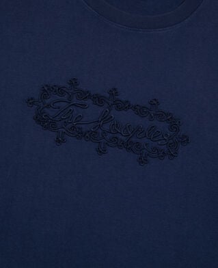 The Kooples HOMME DARK NAVY t-shirt avec broderie logo bleu marine