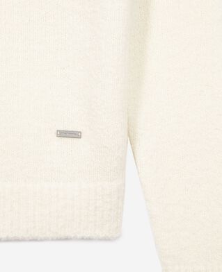 The Kooples HERREN LIGHT BEIGE beigefarbener wollpullover mit rundhalsausschnitt