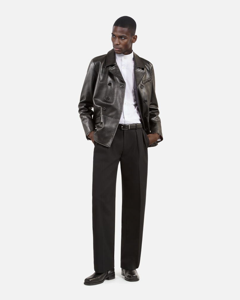 The Kooples MEN BLACK black leather jacket