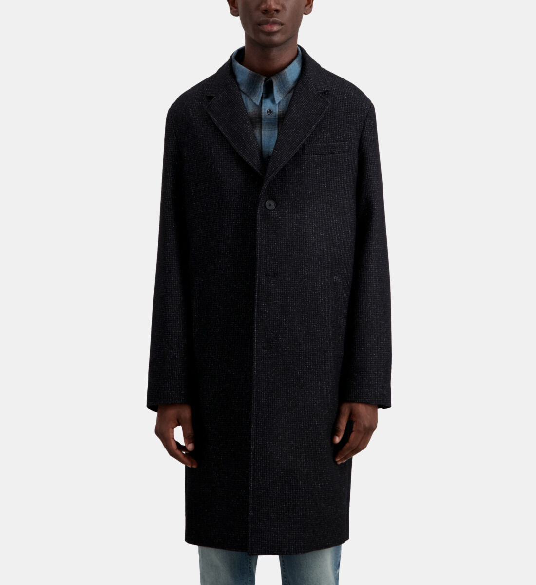 Long black coat best sale wool