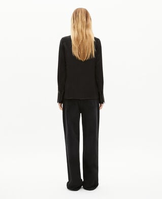 The Kooples WOMEN BLACK black satin shirt