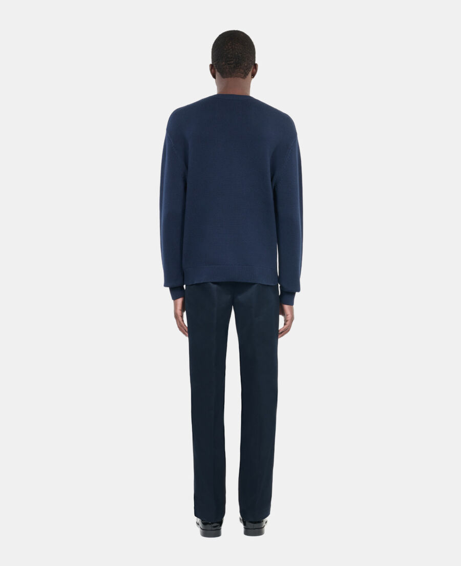 The Kooples HOMME NAVY pull en coton bleu marine
