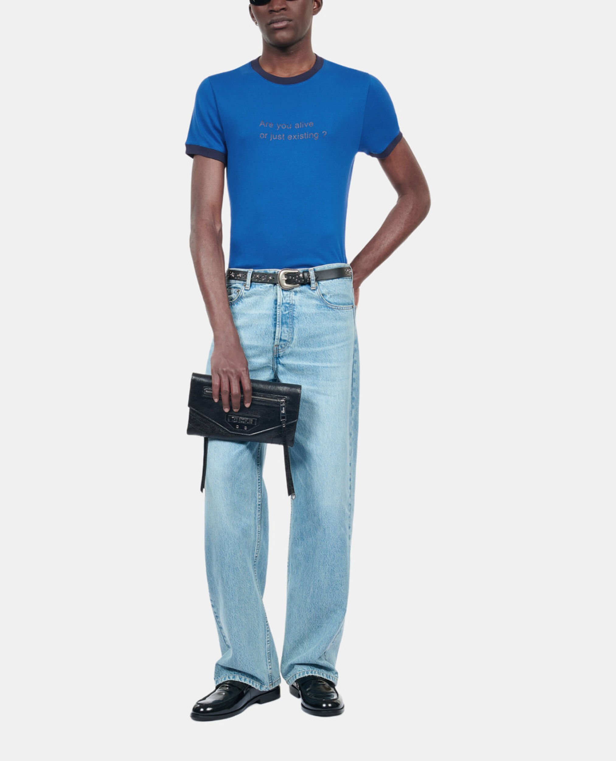 Blaues T-Shirt mit Are you alive-Siebdruck, BLUE BRUT, hi-res image number null