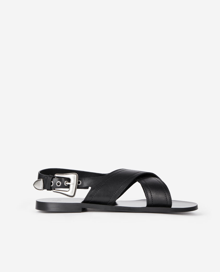 The Kooples HOMME BLACK sandales en cuir noir