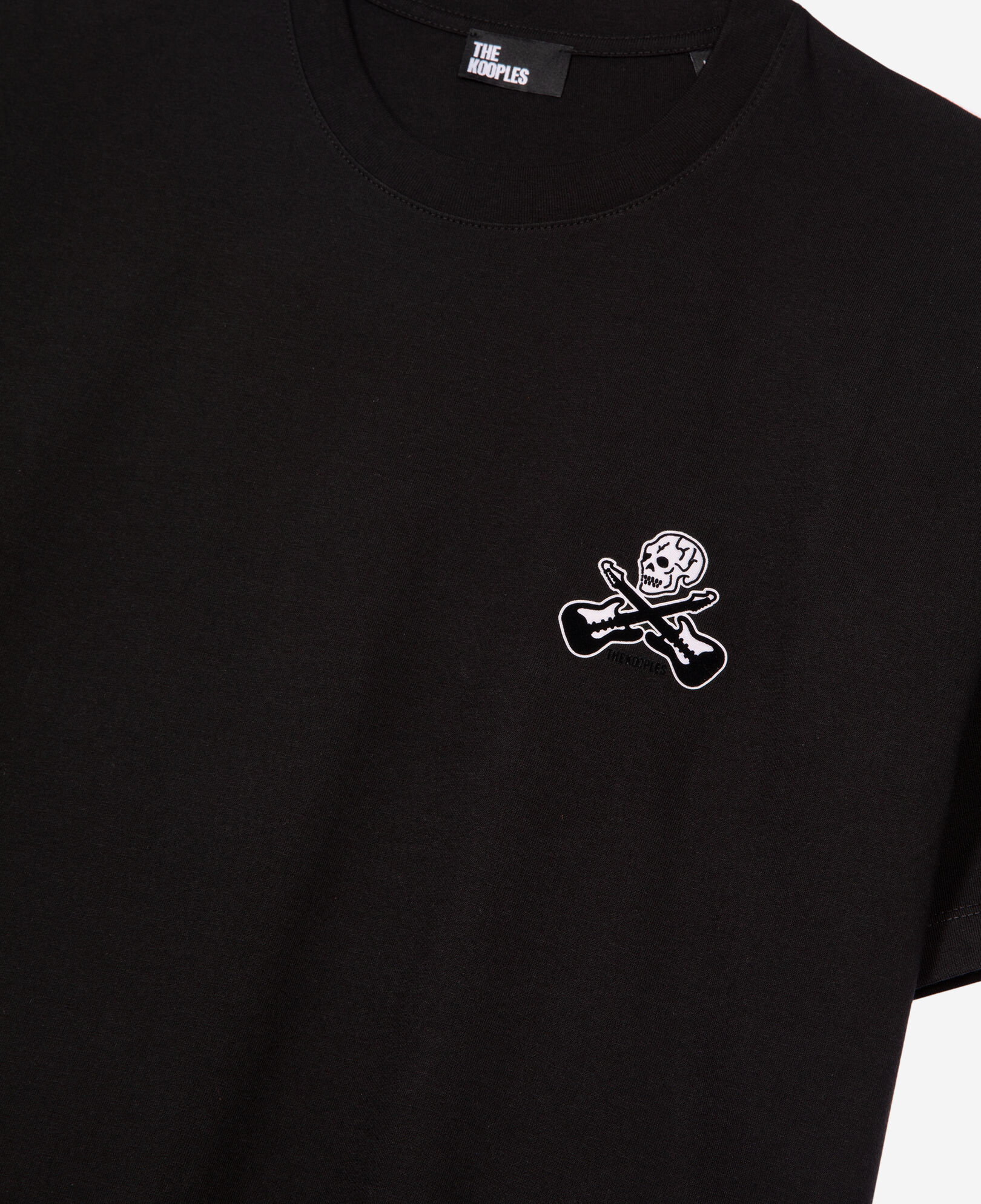 The Kooples HERREN BLACK schwarzes t-shirt mit beflockung
