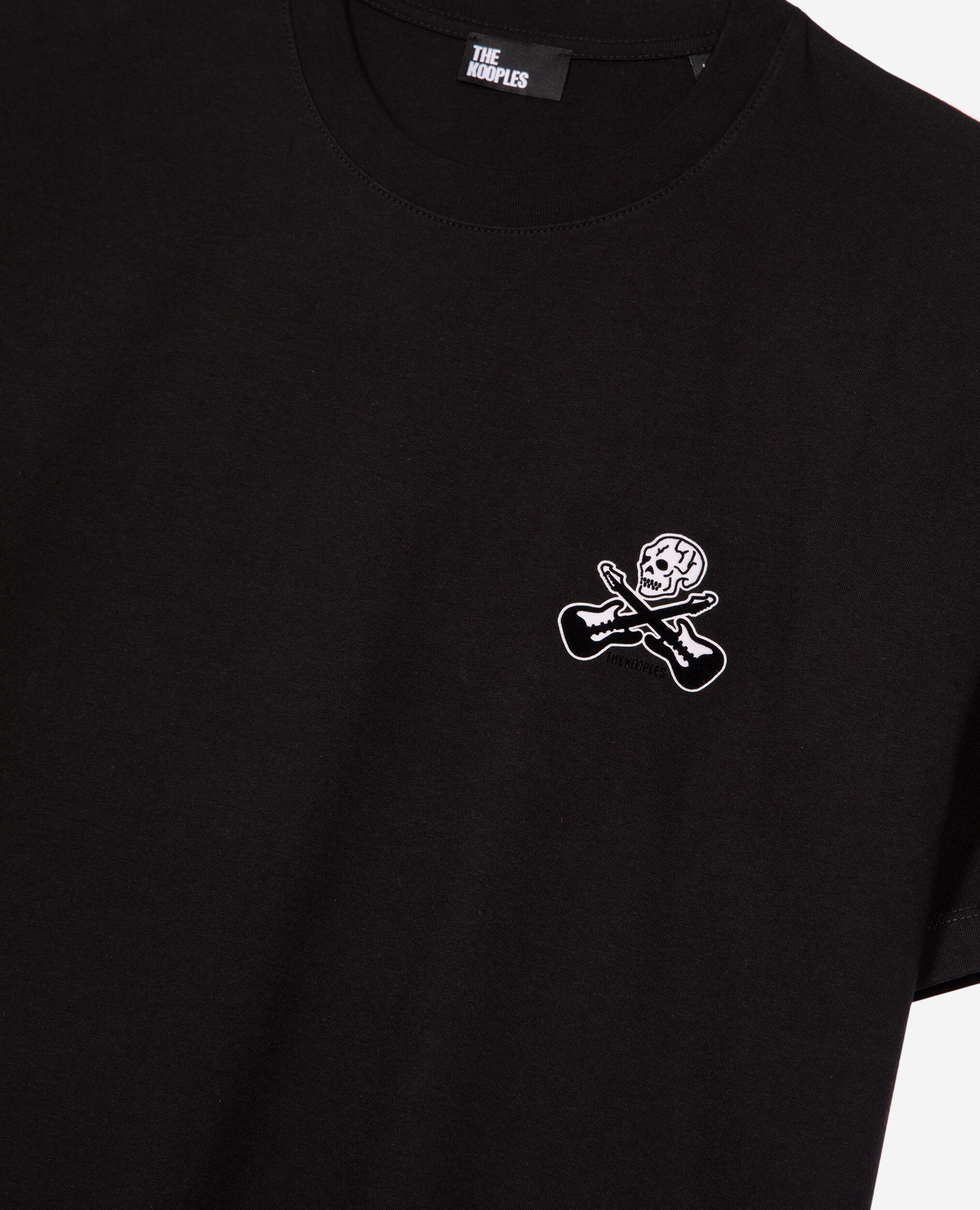 Schwarzes T-Shirt mit Beflockung, BLACK, hi-res image number null