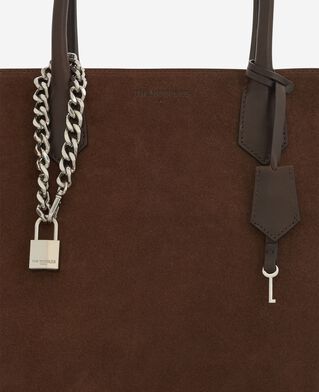 The Kooples F CHOCOLATE ming xl tote bag in brown suede